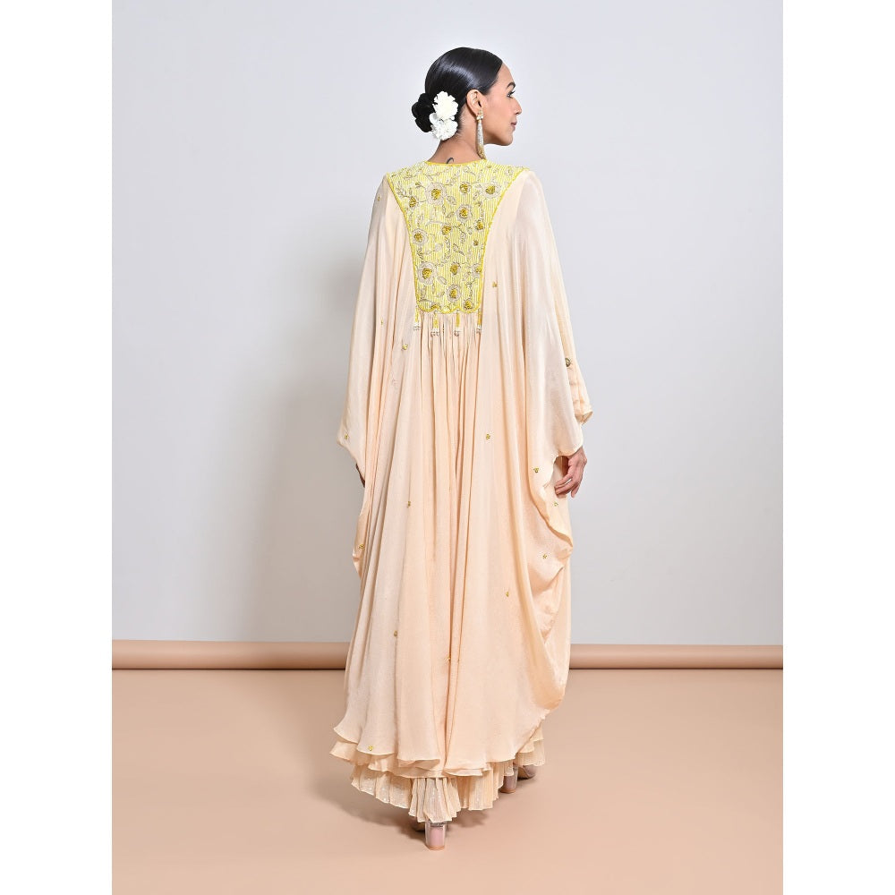 KEITH GOMES Peach Embroidered Kurta with Palazzo