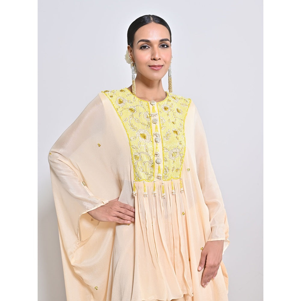 KEITH GOMES Peach Embroidered Kurta with Palazzo