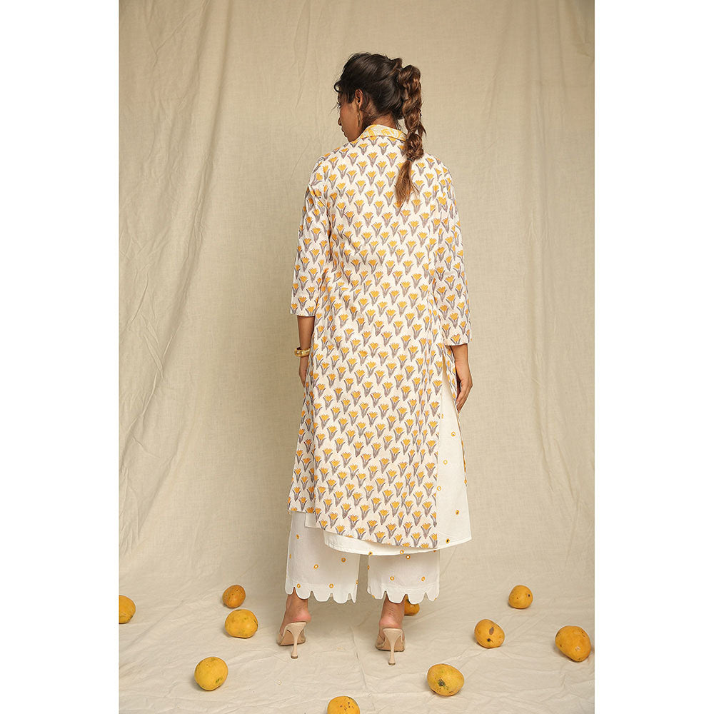 Keva Clothing Kurta Set with Cape- Set of Three - Yellow