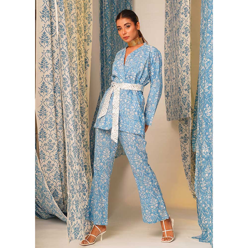 Keva Clothing Sky Blue Co-ord (Set of 3)