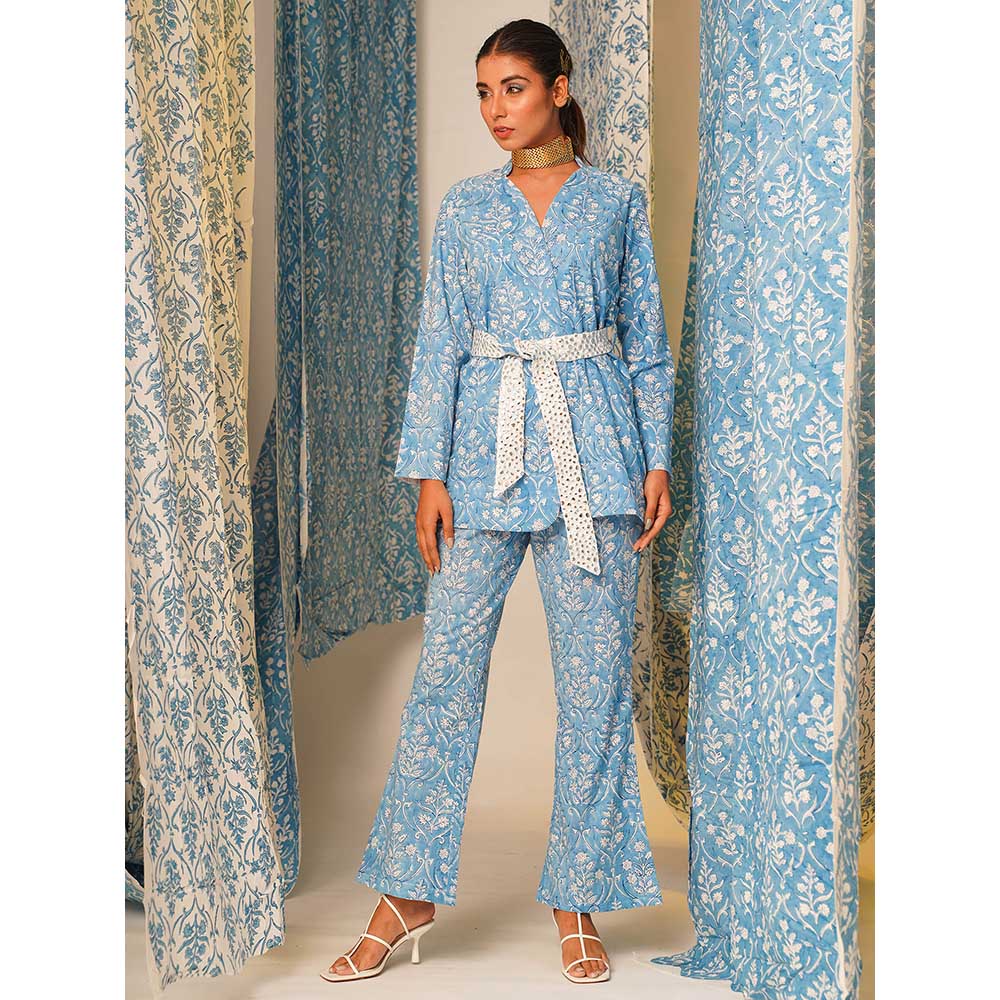 Keva Clothing Sky Blue Co-ord (Set of 3)
