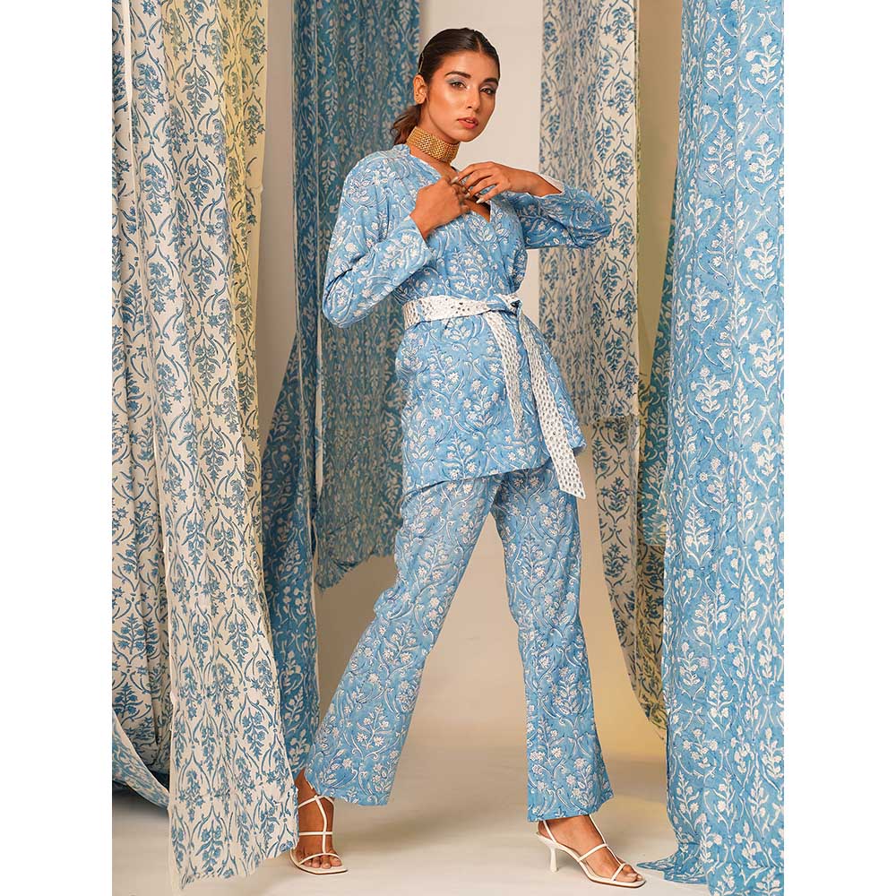 Keva Clothing Sky Blue Co-ord (Set of 3)