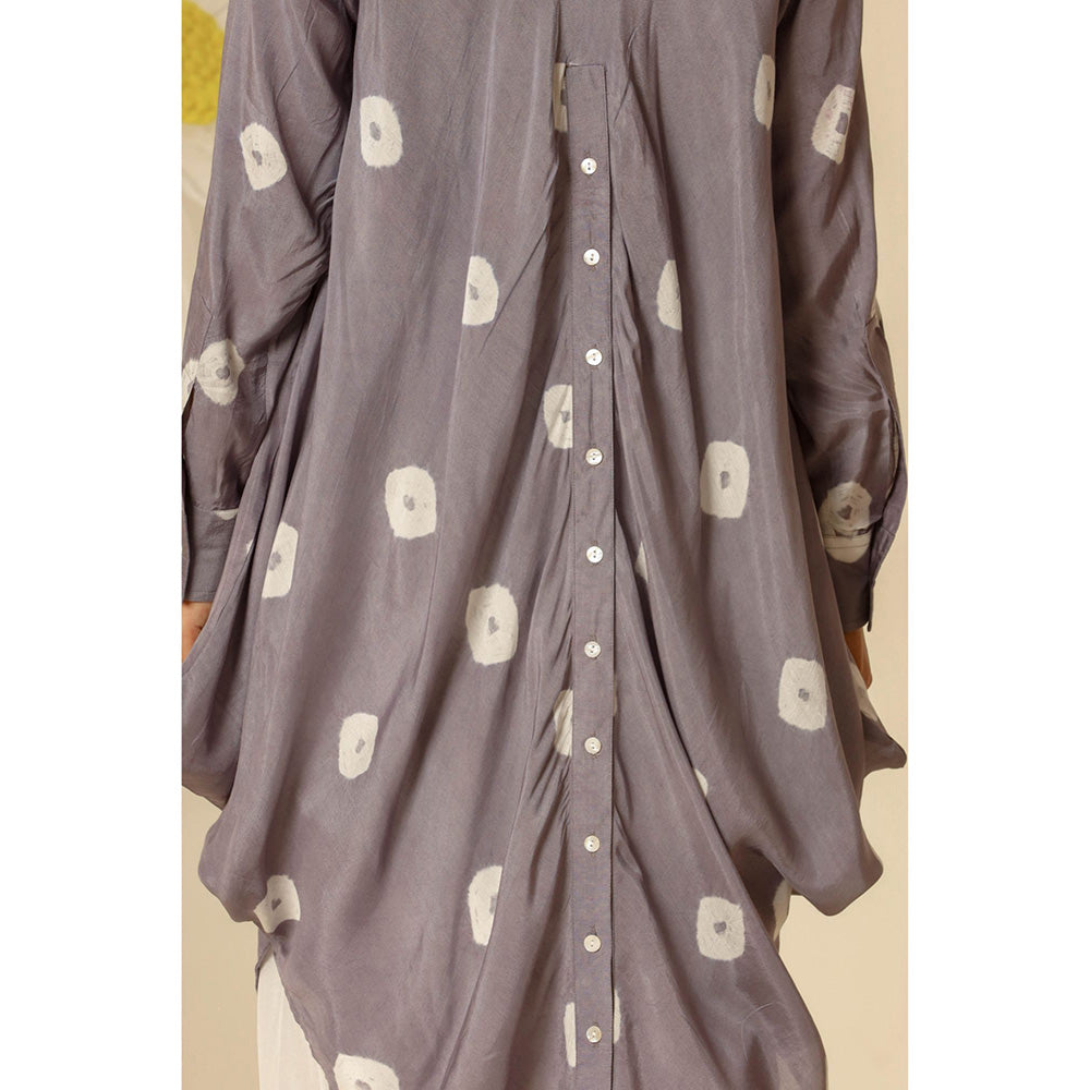 Keva Clothing Mul Bandhani Printed Grey Kurta with Salwar (Set of 2)