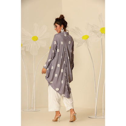 Keva Clothing Mul Bandhani Printed Grey Kurta with Salwar (Set of 2)