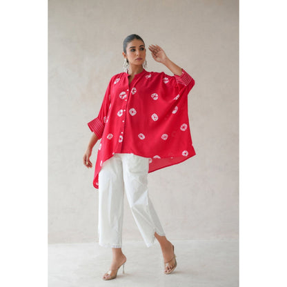 Keva Clothing Bandhani Co-Ord Set Of Two (Red)