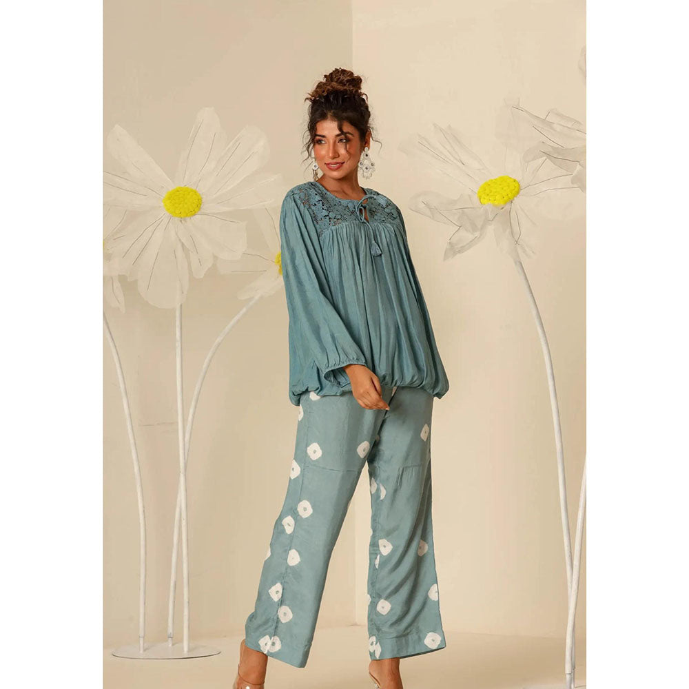 Keva Clothing Petrol Blue Lace Top