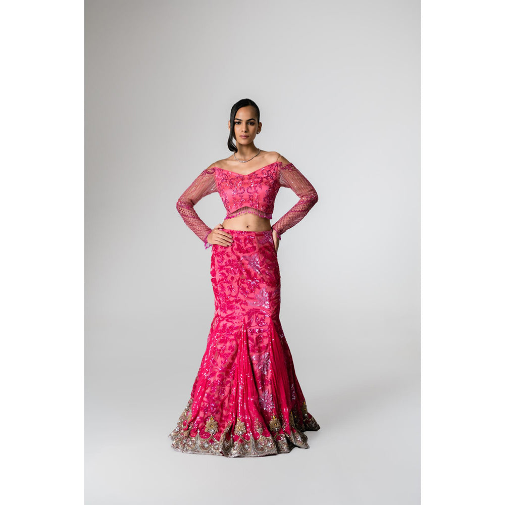 KHUMAAR SHUCHI BHUTANI The Rose Pink Statement Co-Ord Set