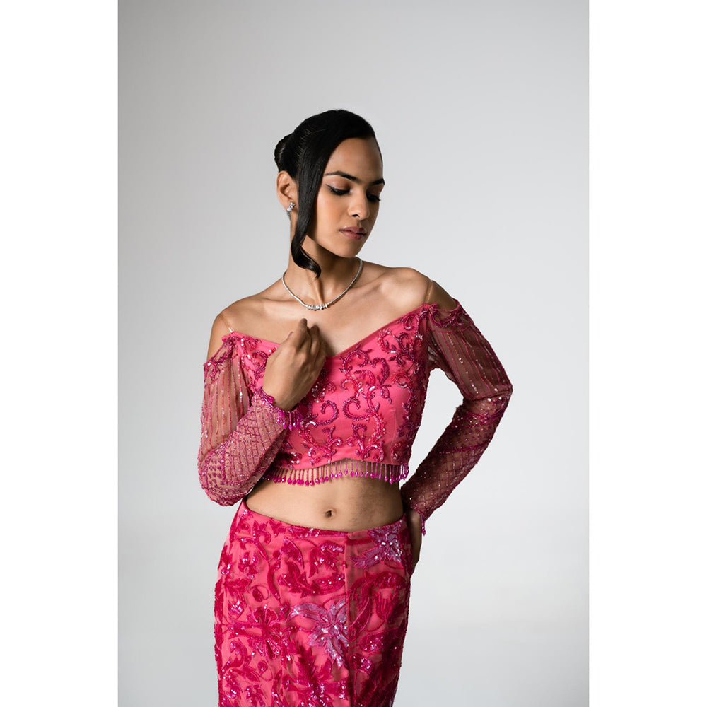 KHUMAAR SHUCHI BHUTANI The Rose Pink Statement Co-Ord Set
