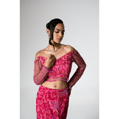 KHUMAAR SHUCHI BHUTANI The Rose Pink Statement Co-Ord Set