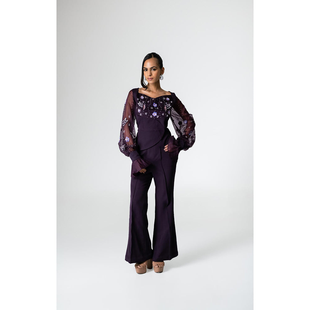 KHUMAAR SHUCHI BHUTANI The Orion Bloom Purple Co-Ord Set