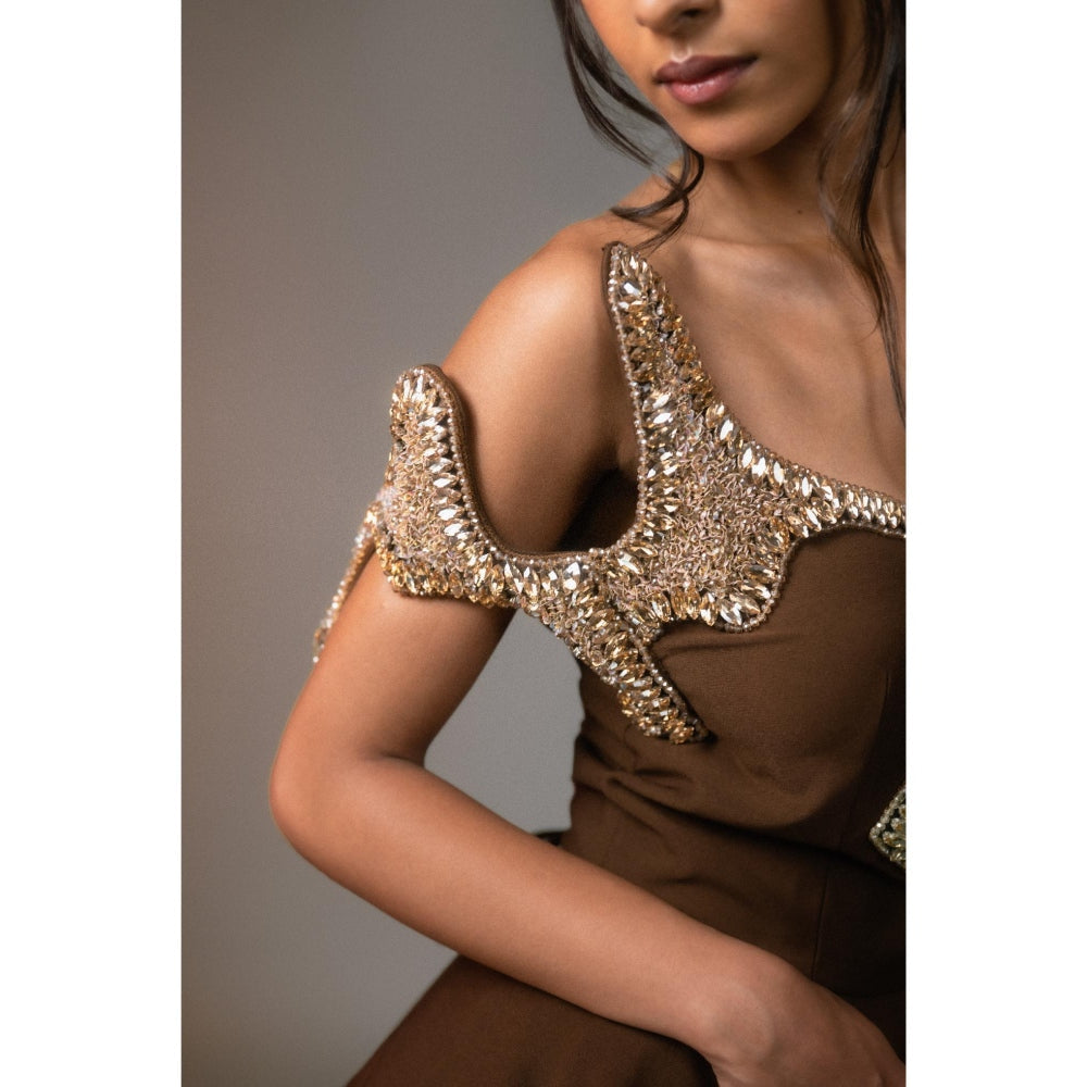 KHUMAAR SHUCHI BHUTANI The Doll Daze Brown Dress