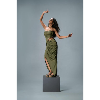 KHUMAAR SHUCHI BHUTANI The Olive Mirage Dress