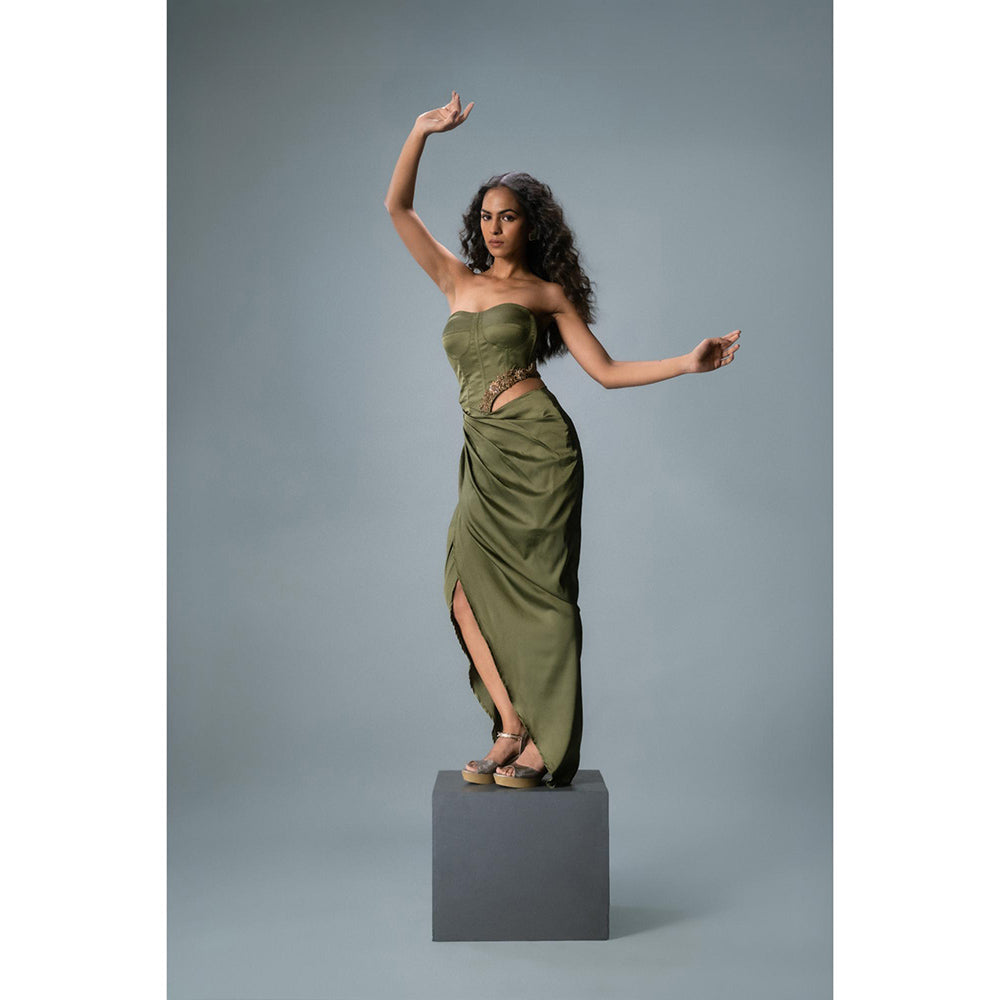 KHUMAAR SHUCHI BHUTANI The Olive Mirage Dress