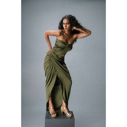 KHUMAAR SHUCHI BHUTANI The Olive Mirage Dress