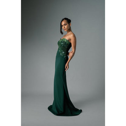 KHUMAAR SHUCHI BHUTANI The Ember Bloom Green Gown