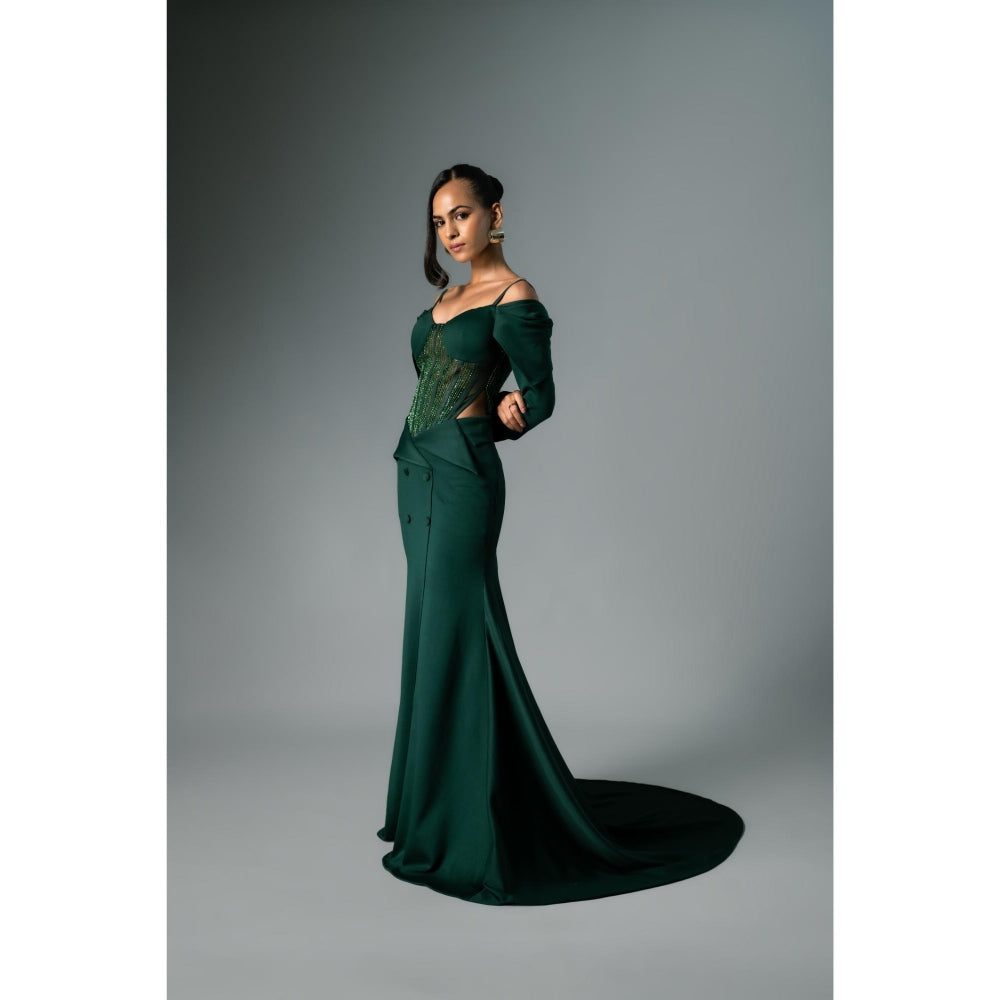 KHUMAAR SHUCHI BHUTANI The Becoming Hour Green Gown