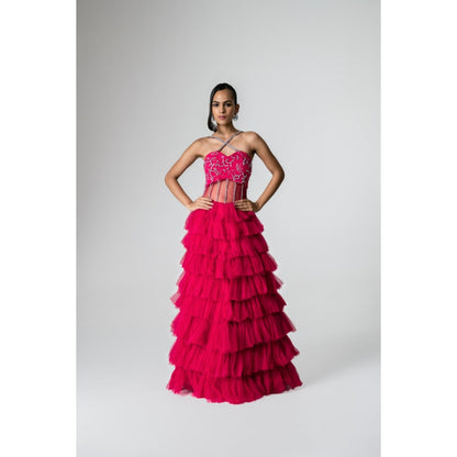 KHUMAAR SHUCHI BHUTANI The Cinderella Haze Pink Gown