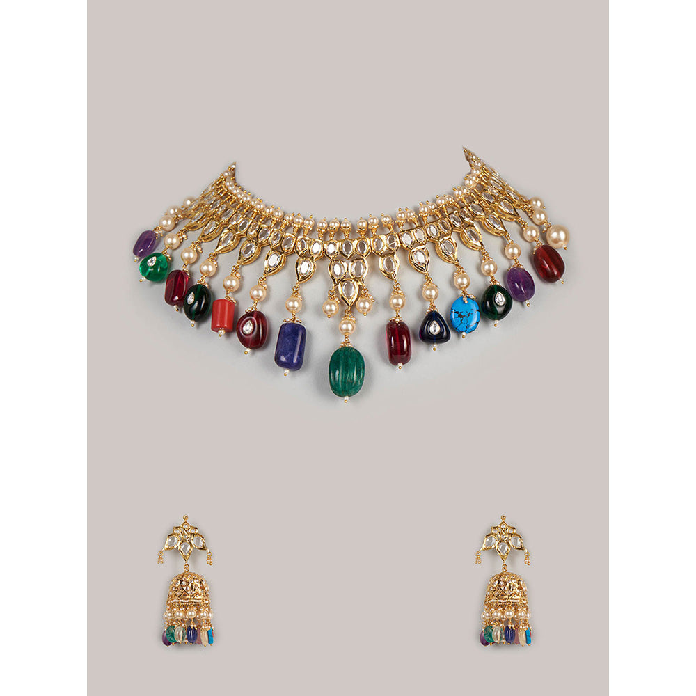 KIARA Bahara Necklace and Earrings 22KT Gold Plated