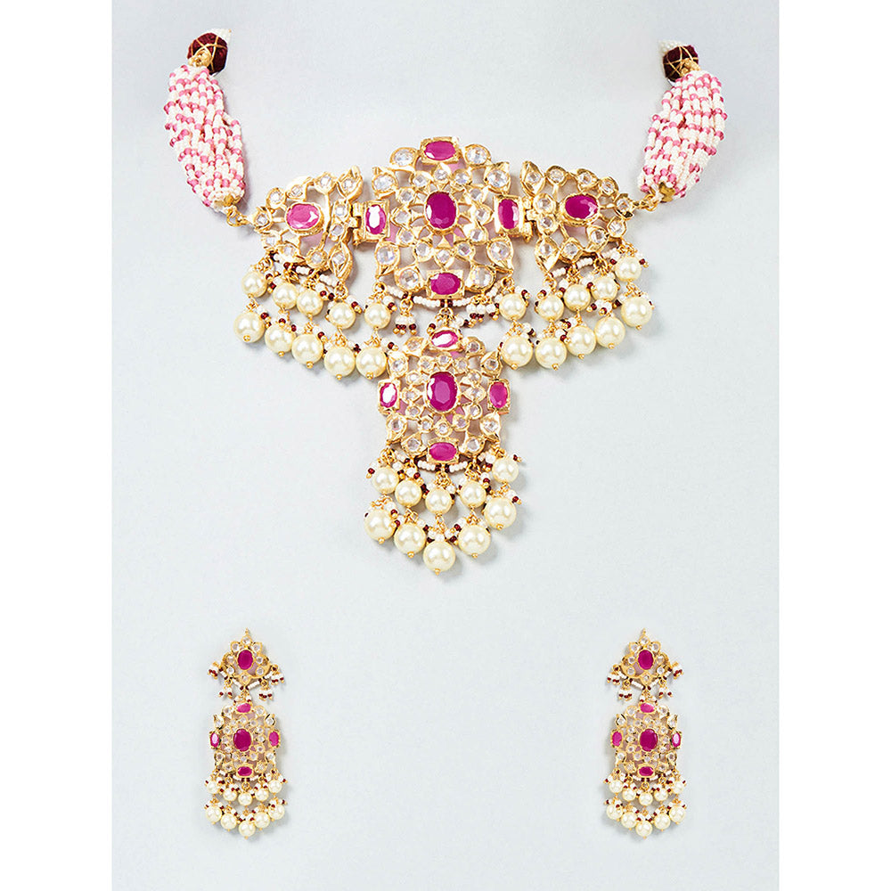 KIARA Asma Necklace and Earrings 22KT Gold Plated
