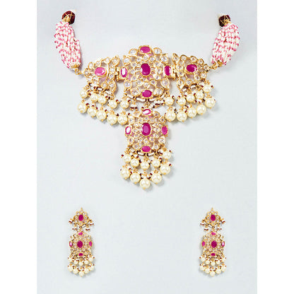 KIARA Asma Necklace and Earrings 22KT Gold Plated