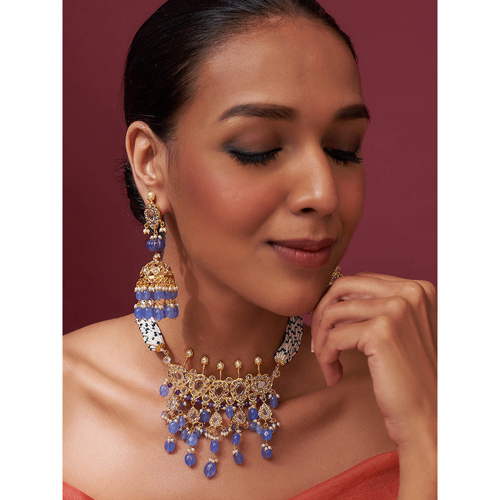 KIARA Aleena Necklace and Earrings 22KT Gold Plated