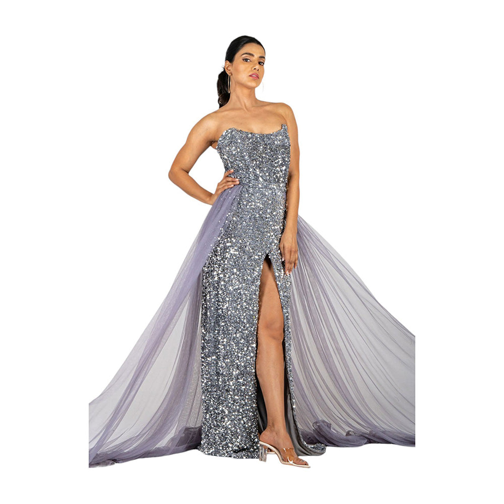 KIRAN GUPTA LABEL Ciel Maxi Dress with Cape (Set of 2)