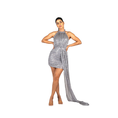 KIRAN GUPTA LABEL Janet Mini Dress with Detachable Cape (Set of 2)
