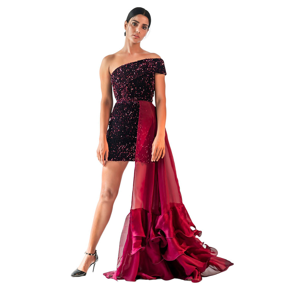 KIRAN GUPTA LABEL Amelia Mini Dress with Cape (Set of 2)