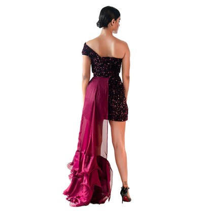 KIRAN GUPTA LABEL Amelia Mini Dress with Cape (Set of 2)