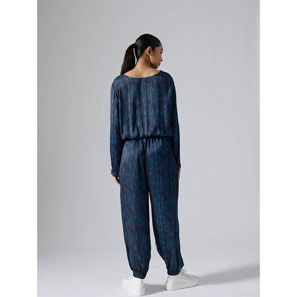 Klad Abstract Print Lines Cyan Co-Ord (Set of 2)