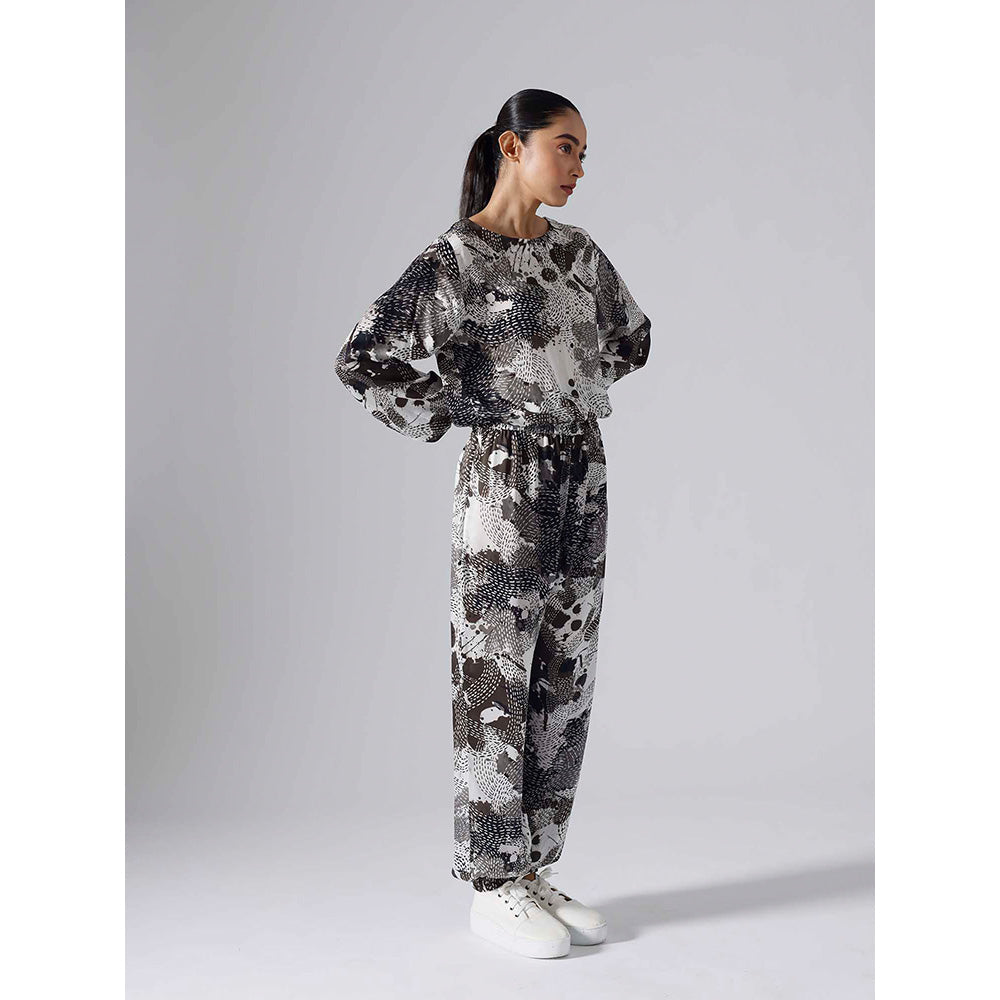 Klad Dash Black Printed Monochrome Co-Ord (Set of 2)