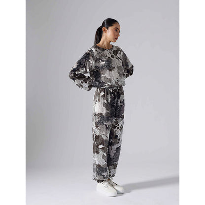 Klad Dash Black Printed Monochrome Co-Ord (Set of 2)