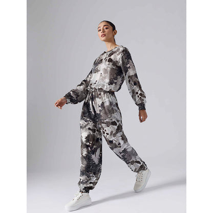 Klad Dash Black Printed Monochrome Co-Ord (Set of 2)