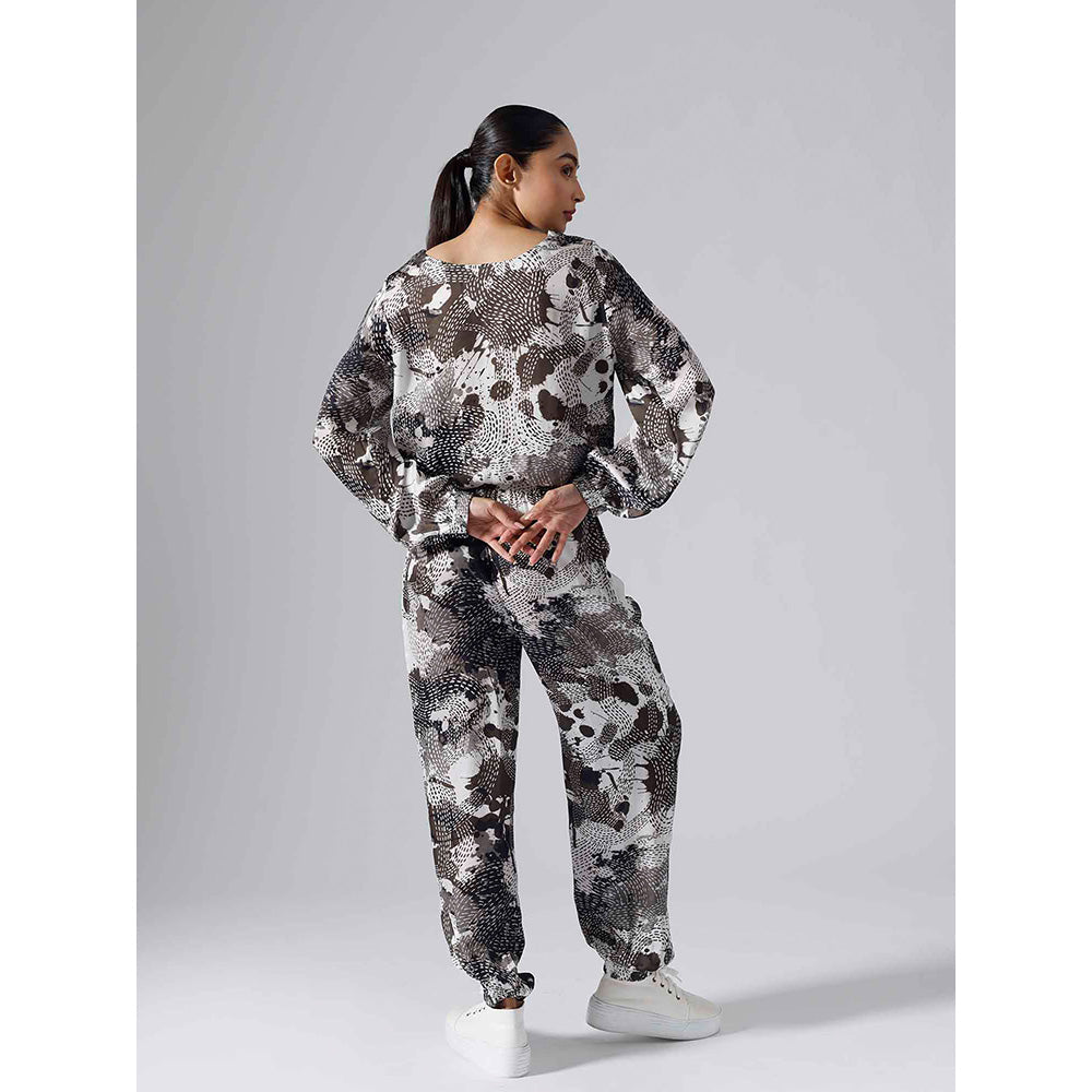 Klad Dash Black Printed Monochrome Co-Ord (Set of 2)