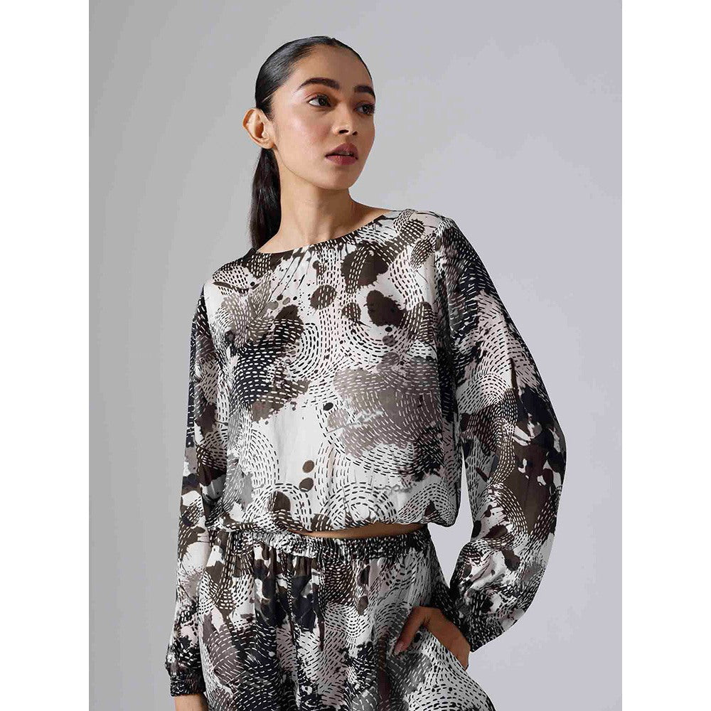 Klad Dash Black Printed Monochrome Co-Ord (Set of 2)