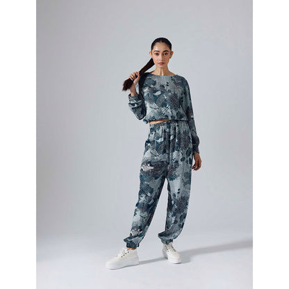 Klad Dash Teal Printed Monochrome Co-Ord (Set of 2)