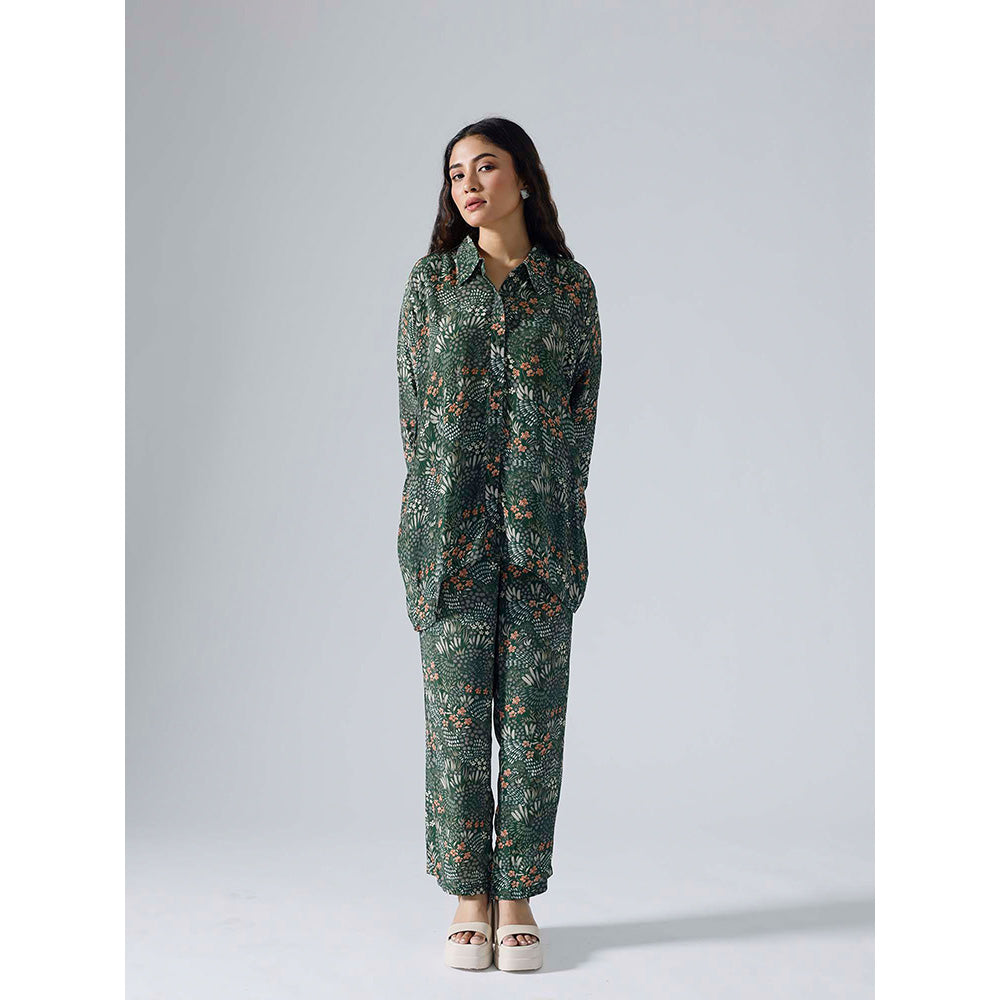 Klad Garden Green Floral Oversized Co-Ord (Set of 2)