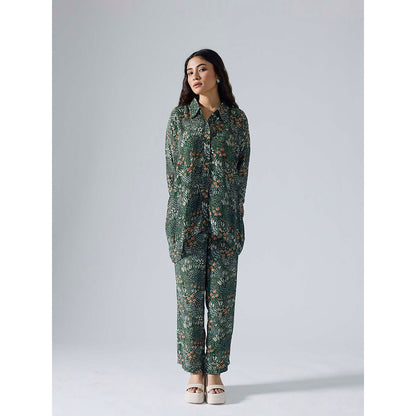 Klad Garden Green Floral Oversized Co-Ord (Set of 2)