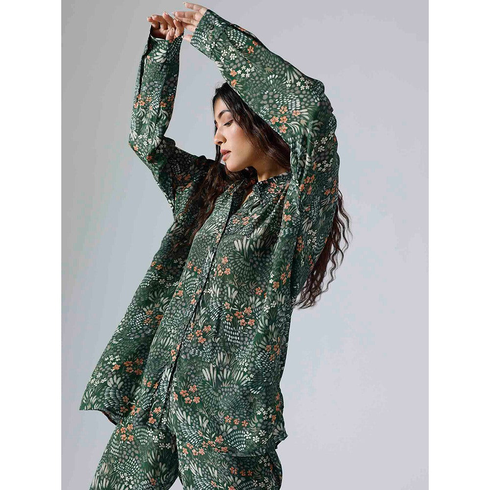 Klad Garden Green Floral Oversized Co-Ord (Set of 2)