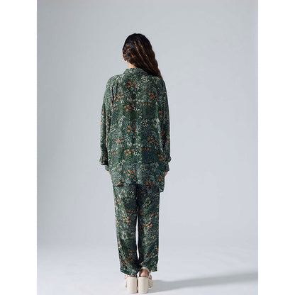 Klad Garden Green Floral Oversized Co-Ord (Set of 2)