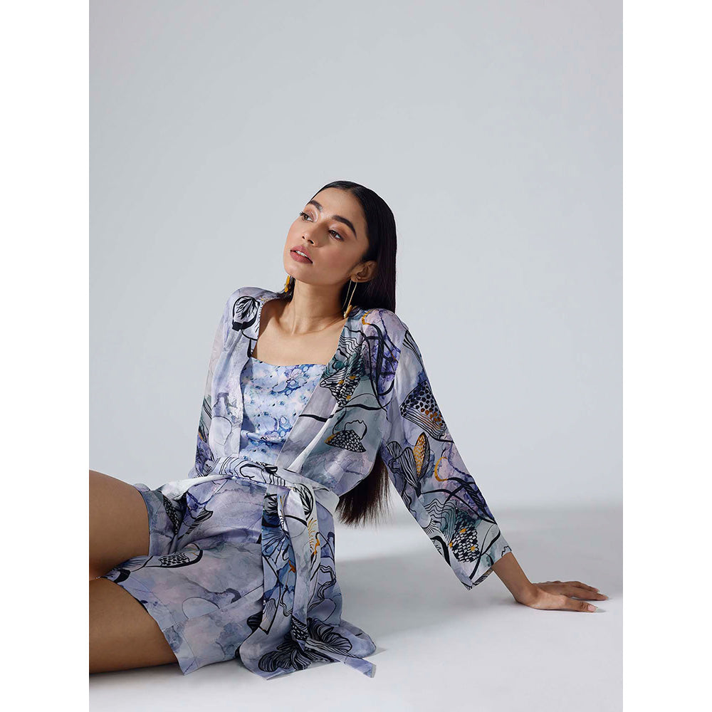 Klad Reflect Marbled Blue Jacket with Inner and Shorts Belt (Set of 4)