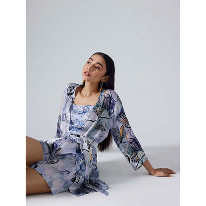 Klad Reflect Marbled Blue Jacket with Inner and Shorts Belt (Set of 4)