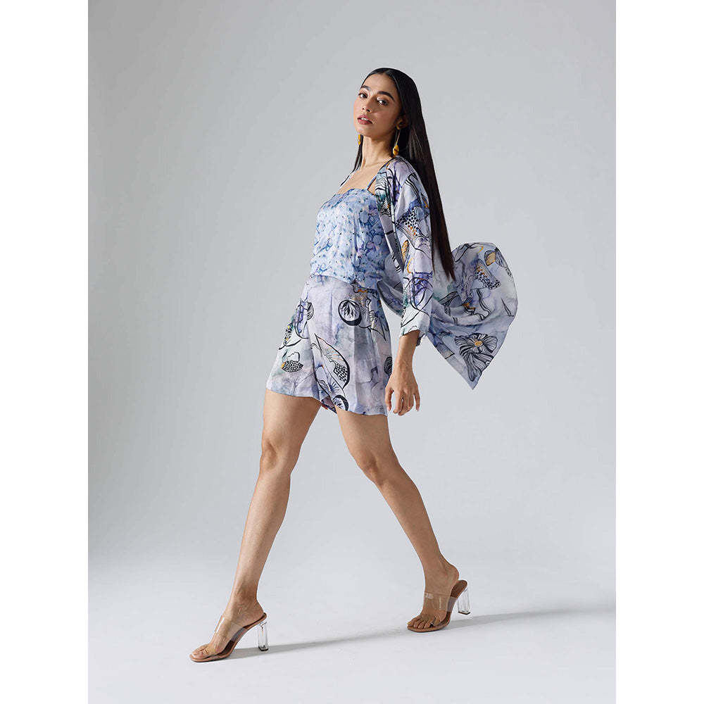 Klad Reflect Marbled Blue Jacket with Inner and Shorts Belt (Set of 4)