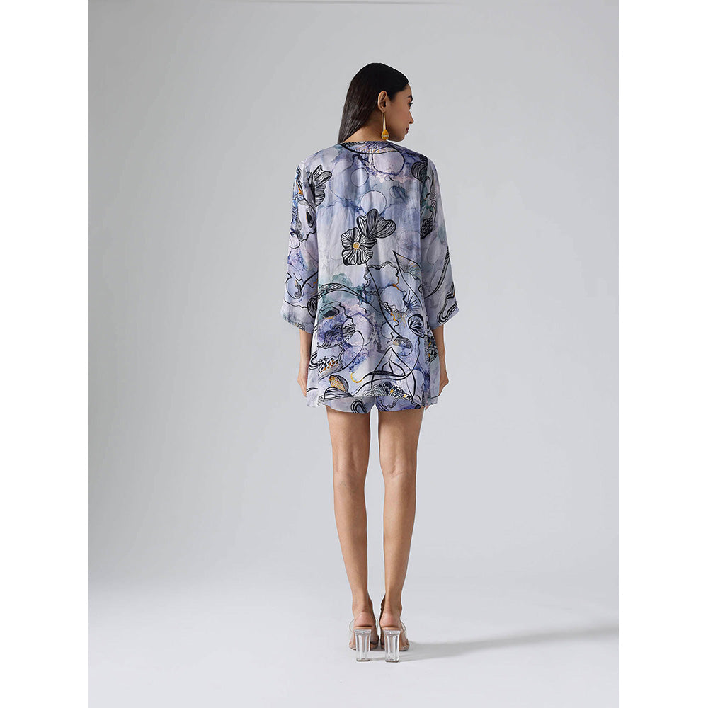 Klad Reflect Marbled Blue Jacket with Inner and Shorts Belt (Set of 4)