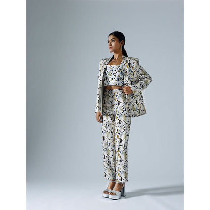 Klad Pixelated Grey Printed Blazer