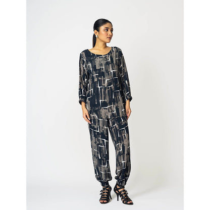Klad Brick Printed 3/4Th Sleeves Co-Ord (Set of 2)