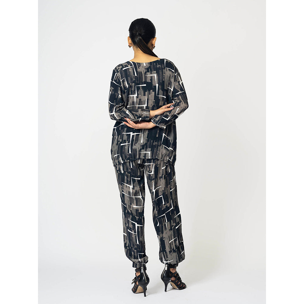 Klad Brick Printed 3/4Th Sleeves Co-Ord (Set of 2)