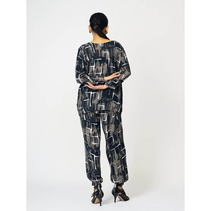 Klad Brick Printed 3/4Th Sleeves Co-Ord (Set of 2)