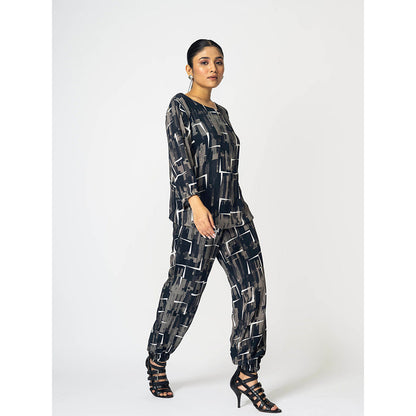 Klad Brick Printed 3/4Th Sleeves Co-Ord (Set of 2)