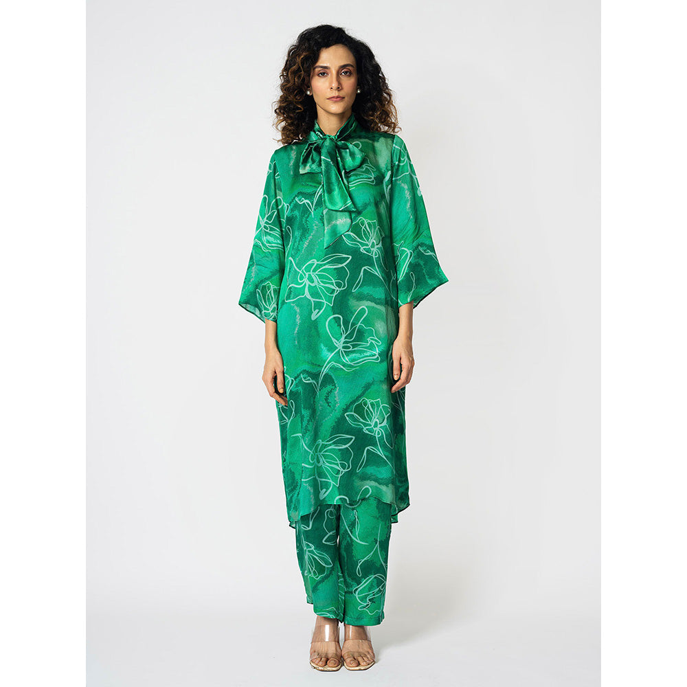 Klad Marbled Floral Mandarin Neck Co-Ord (Set of 3)